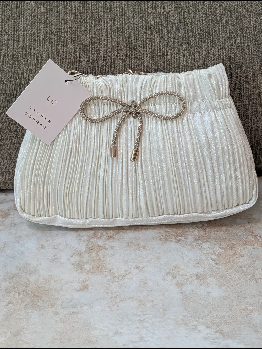 LC Lauren Conrad Winter Ruffle Crossbody Bag NWT